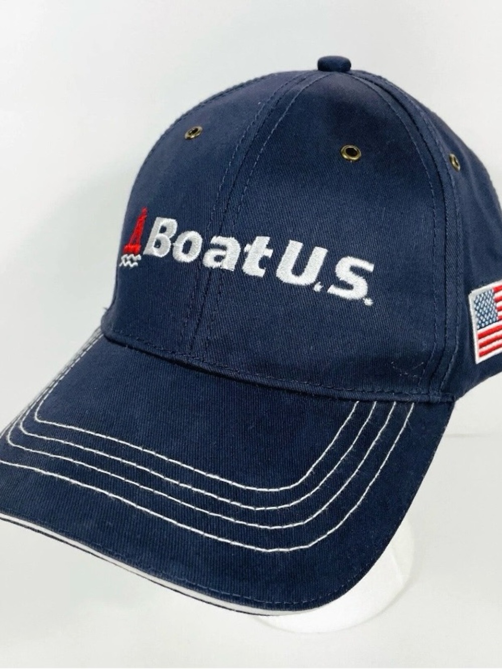 BoatU.S. Embroidered Flag Blue Strap Back Adjustable Hat Cap